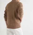 Brunello Cucinelli - Donegal Virgin Wool-Blend Zip-Up Sweater - Brown