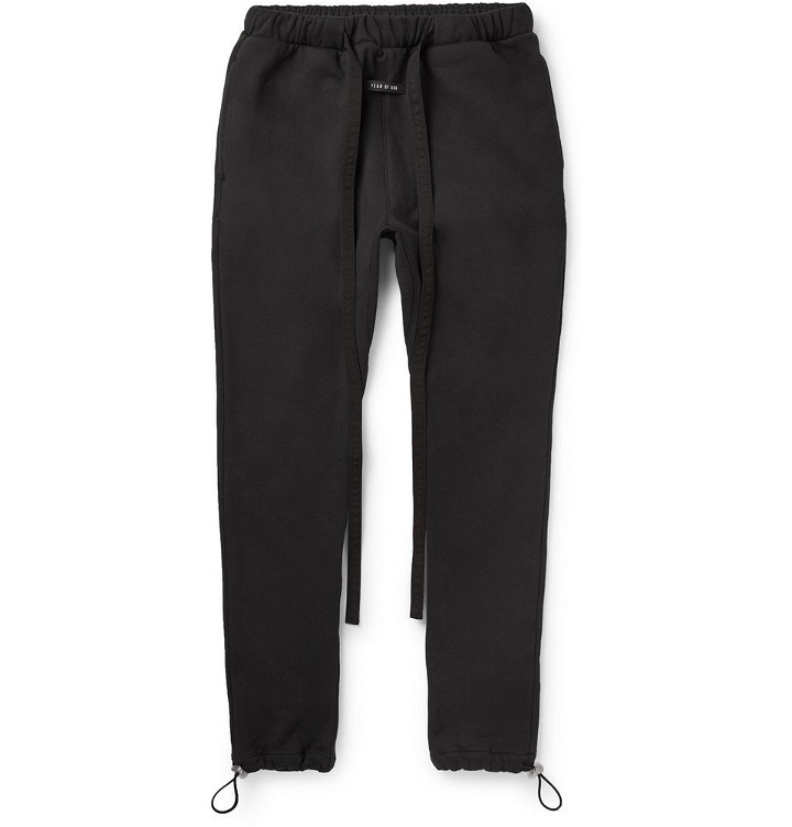 Photo: Fear of God - Tapered Loopback Cotton-Jersey Sweatpants - Black