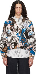 Chopova Lowena White Engine Party Fitted Hooded Fleece Jacket