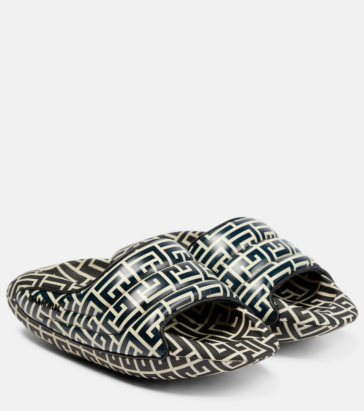 Balmain - B-IT logo printed leather sandals Balmain