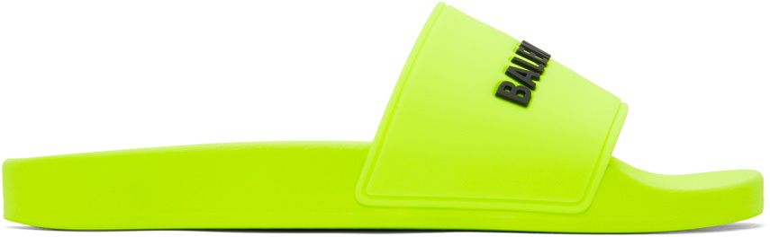 Balenciaga Yellow Logo Pool Slides Balenciaga display picture 1