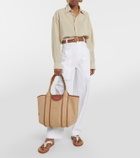 See By Chloe - Leather-trimmed jute tote bag