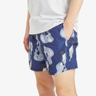 Folk Men's Shadow Print Swim Shorts in Indigo Shadow Print