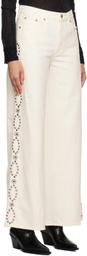 Anna Sui White Studded Jeans