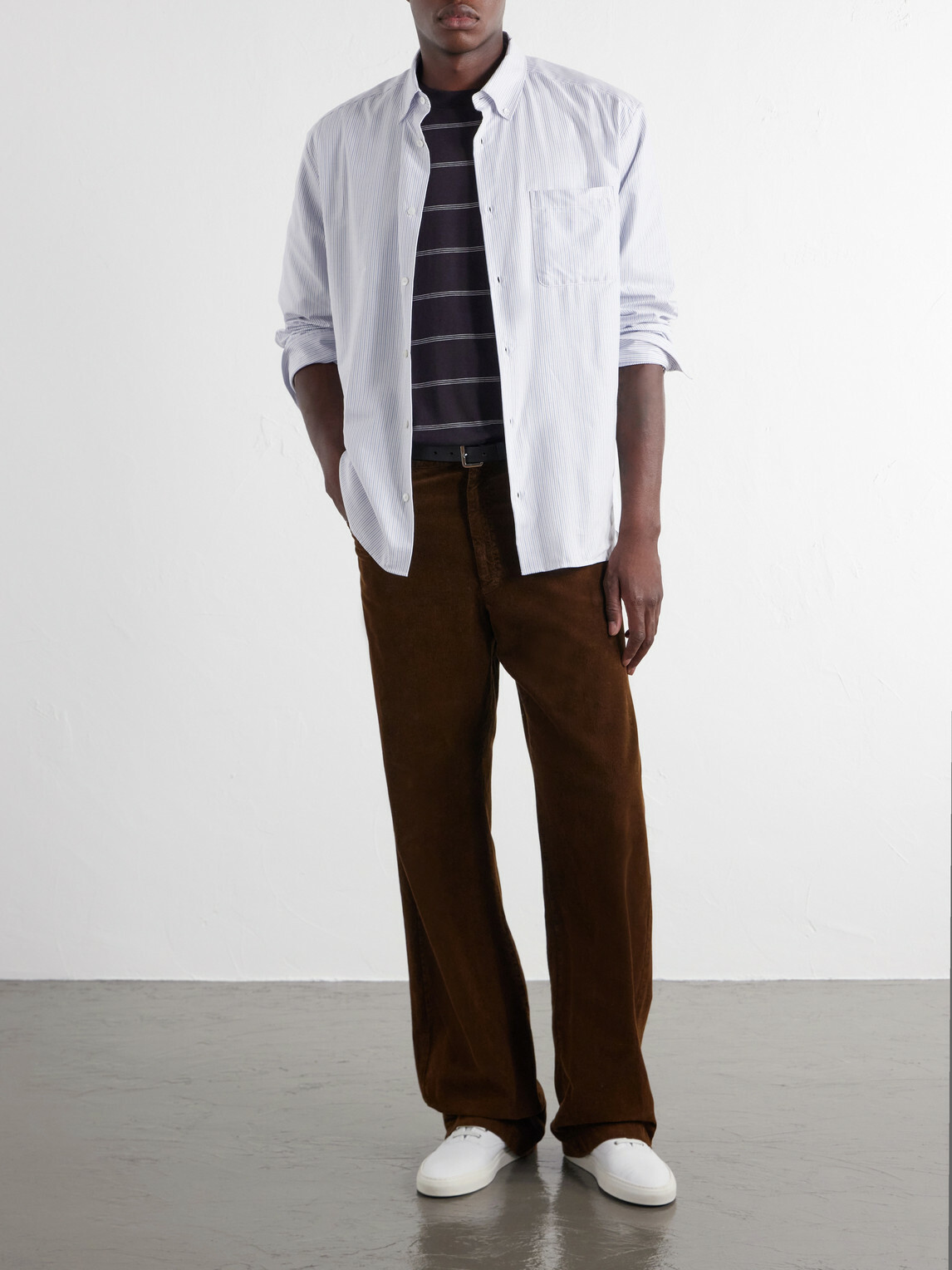 A.P.C. - Mateo Striped Logo-Embroidered Cotton-Poplin Shirt - Blue
