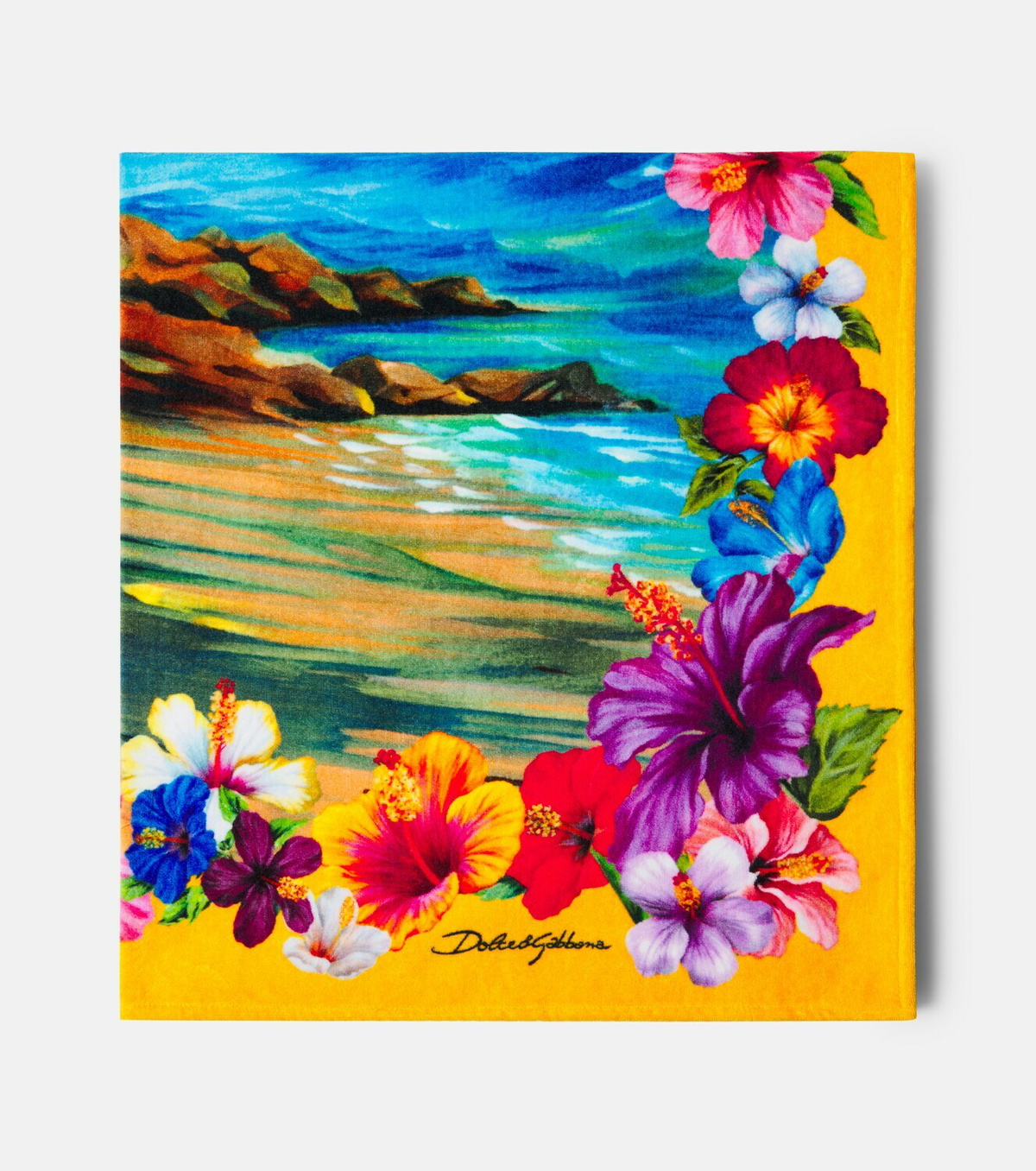 Dolce&Gabbana Casa Printed cotton terry beach towel