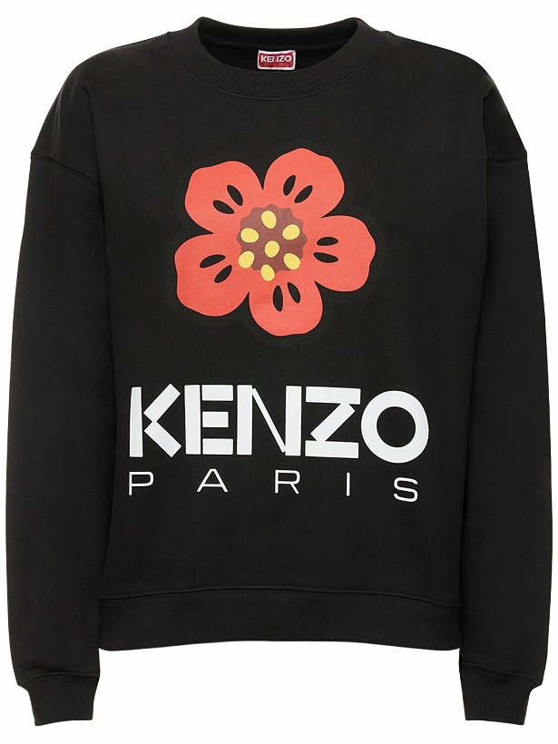 Photo: KENZO PARIS - Printed Logo Cotton Jersey Sweatshirt