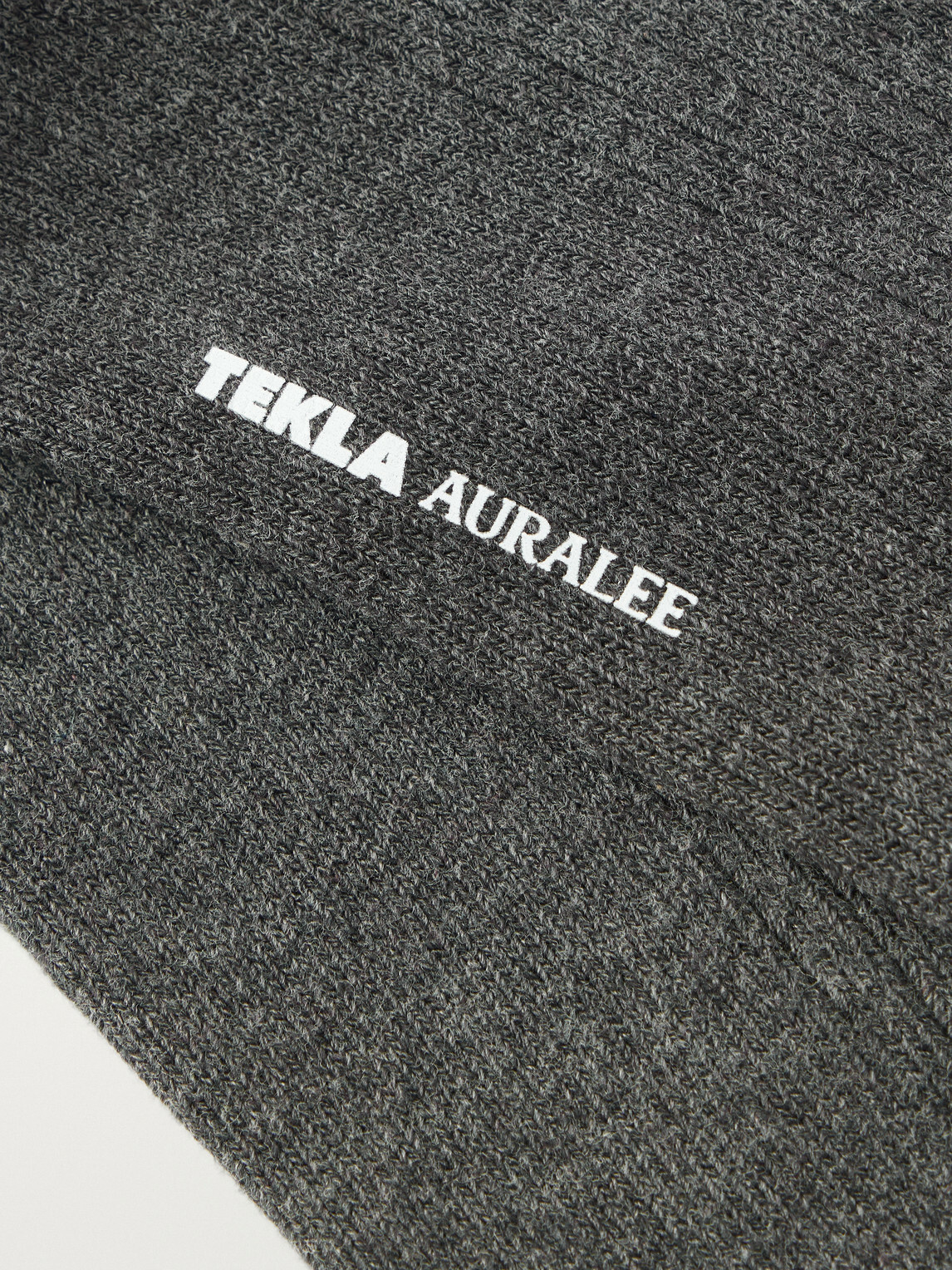 TEKLA - Auralee Ribbed Organic Cotton-Blend Socks - Gray