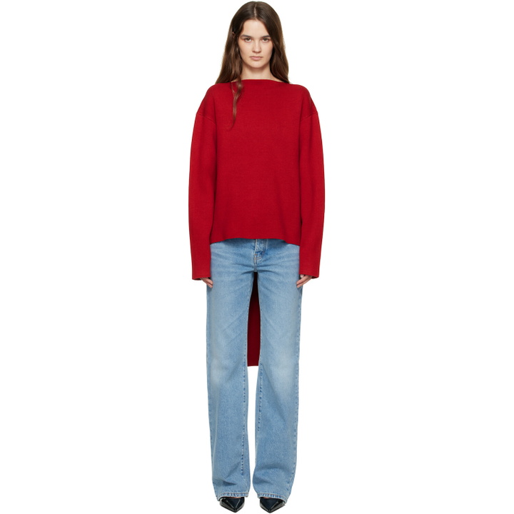 Photo: St. Agni Red Milano Knit Scarf Sweater
