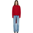 St. Agni Red Milano Knit Scarf Sweater