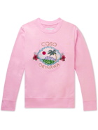 Casablanca - Logo-Embroidered Organic Cotton-Jersey Sweater - Pink