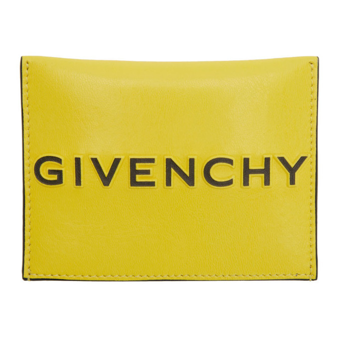 Photo: Givenchy Yellow and Black Reverse Logo Card Holder