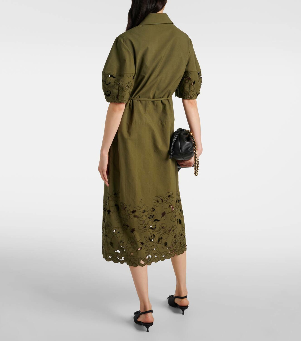 Erdem Belted cotton-blend shirt dress