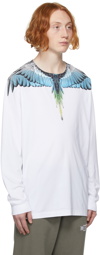 Marcelo Burlon County of Milan White & Blue Wings Long Sleeve T-Shirt