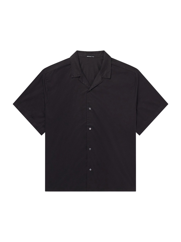 Photo: James Perse - Convertible-Collar Cotton-Blend Poplin Shirt - Black