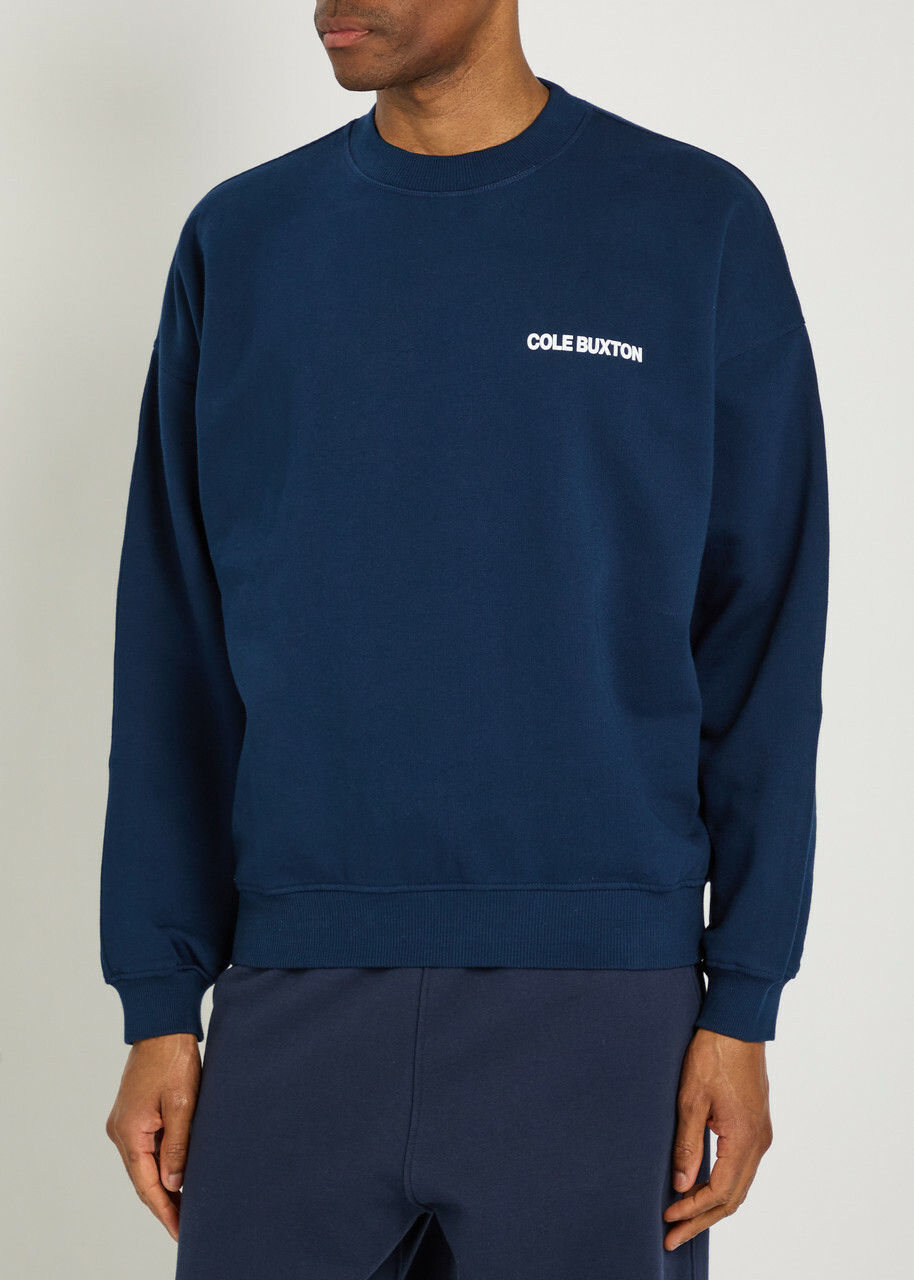 Cole Buxton Sportswear Logo-print Cotton Sweatshirt Navy