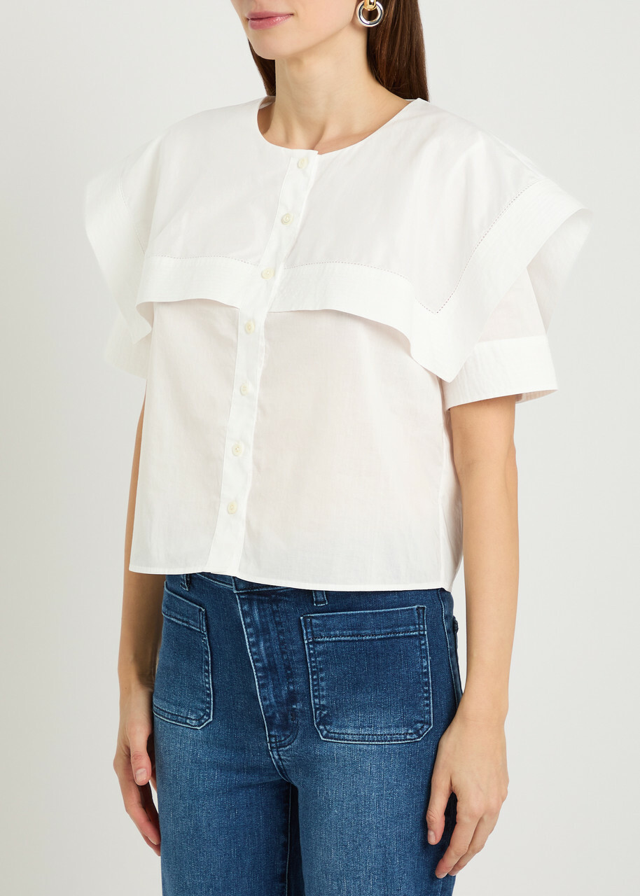 Frame Cape-effect Cotton Blouse White
