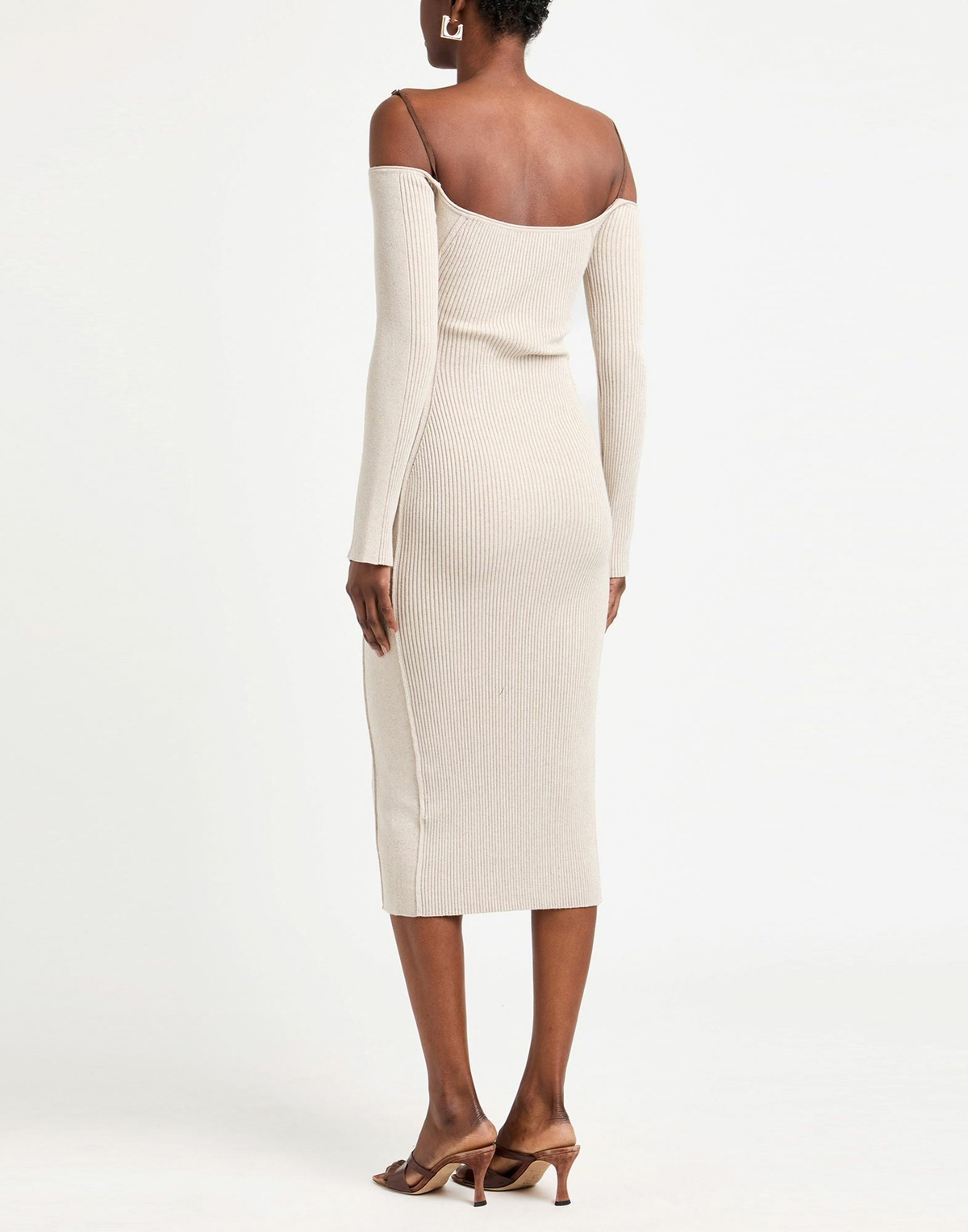 Jacquemus Womens Midi dress in Beige