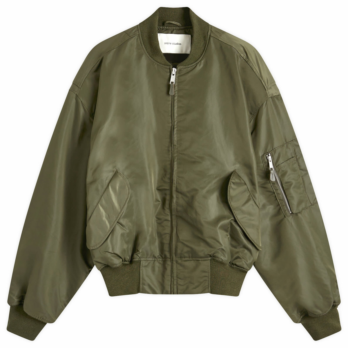 Entire Studios Women's Broad Bomber Jacket in Khaki Entire