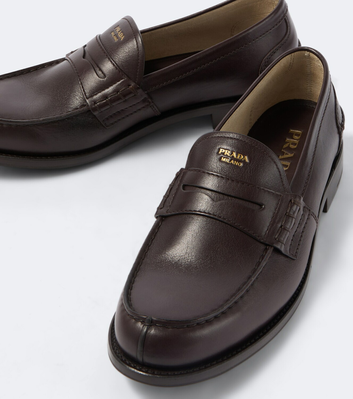 Prada Leather penny loafers