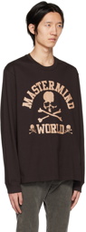 mastermind WORLD Brown College Long Sleeve T-Shirt