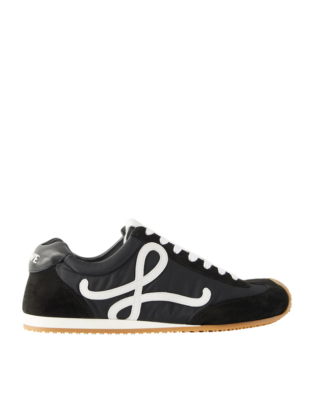 Photo: LOEWE - Ballet Runner 2.0 Logo-Appliquéd Shell, Suede and Leather Sneakers - Black