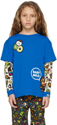 BAPE Kids Blue Baby Milo Mixed Fruit Long Sleeve T-Shirt
