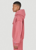 Reverse Weave Poly Fleece Hooded Sweatshirt in Red