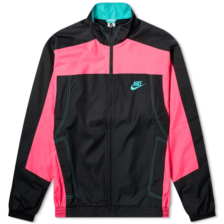 Photo: Nike x Atmos Vintage Patchwork Track Jacket Black, Hyper Pink & Hyper Jade