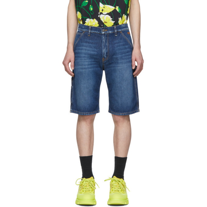 Photo: MSGM Blue Denim 70s Wash Shorts