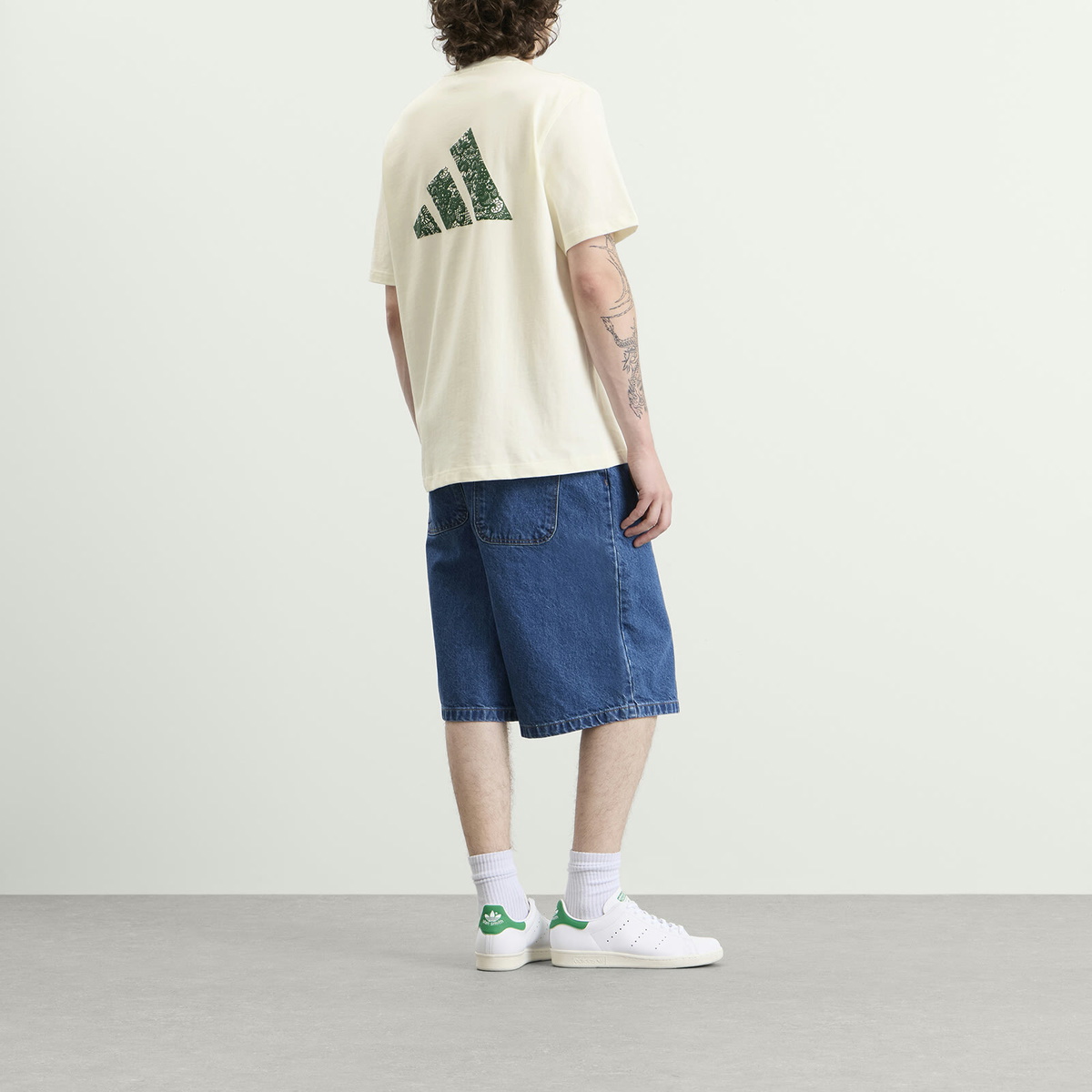 Adidas Men's x Arte T-Shirt in Off White/Amazon Green
