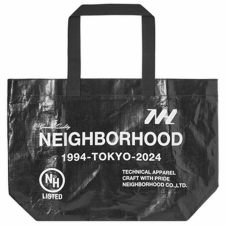 Photo: Neighborhood Men's Logo Flexible Tote Bag in Black 