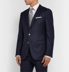 Hugo Boss - Navy Hartlay Slim-Fit Unstructured Navy Virgin Wool Suit Jacket - Blue