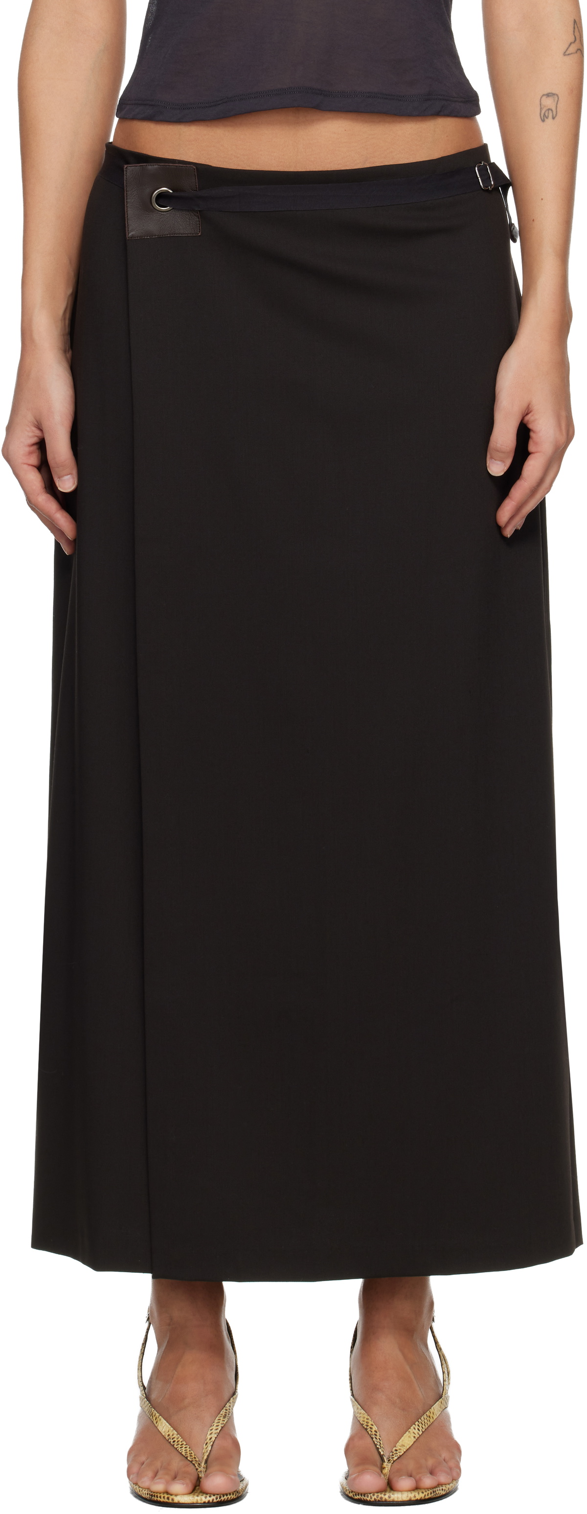 Paloma Wool Brown Blont Midi Skirt