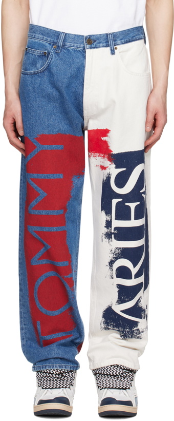 Photo: Tommy Jeans Blue & White Aries Edition Jeans