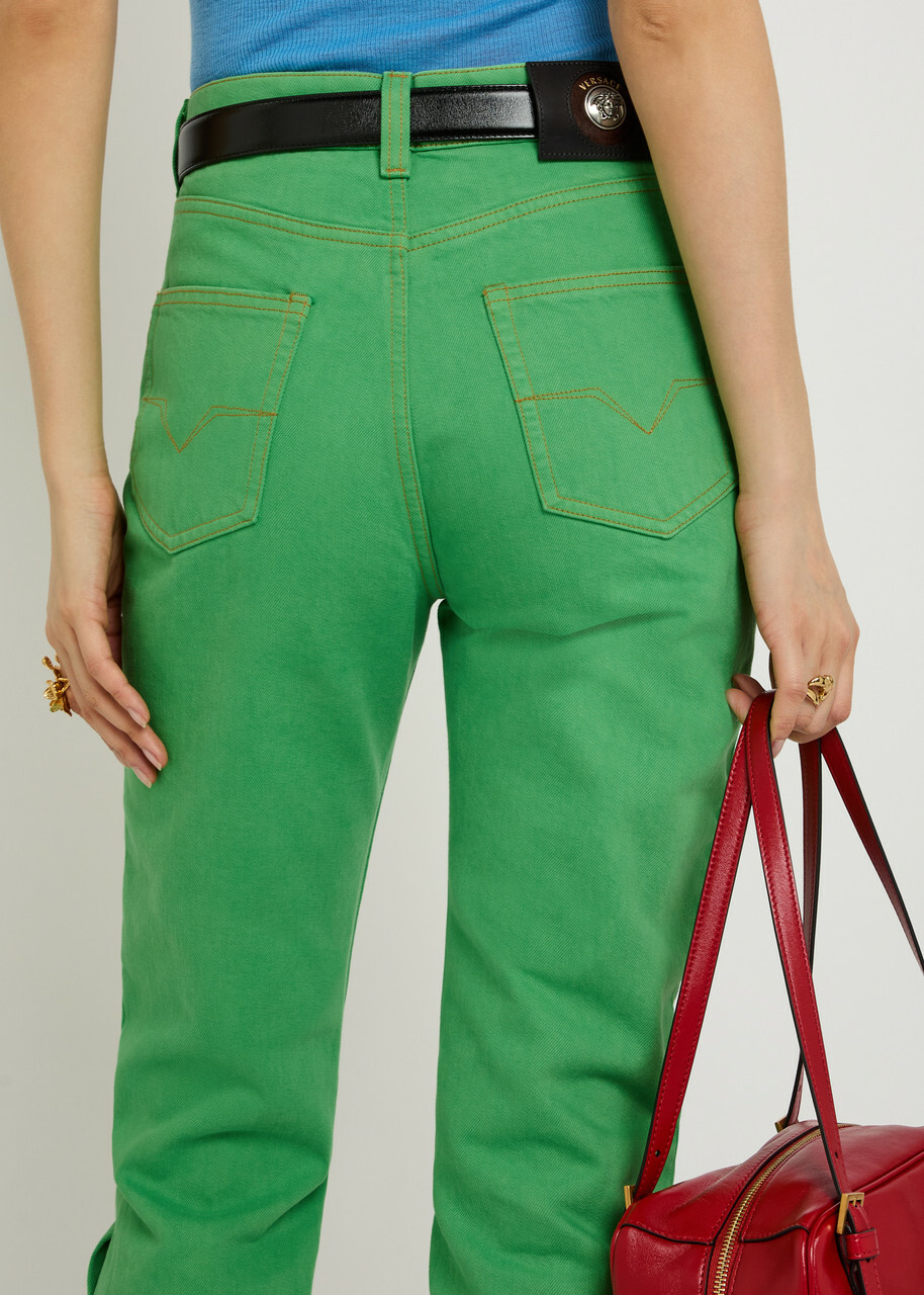 Versace Slim-leg Capri Jeans Green