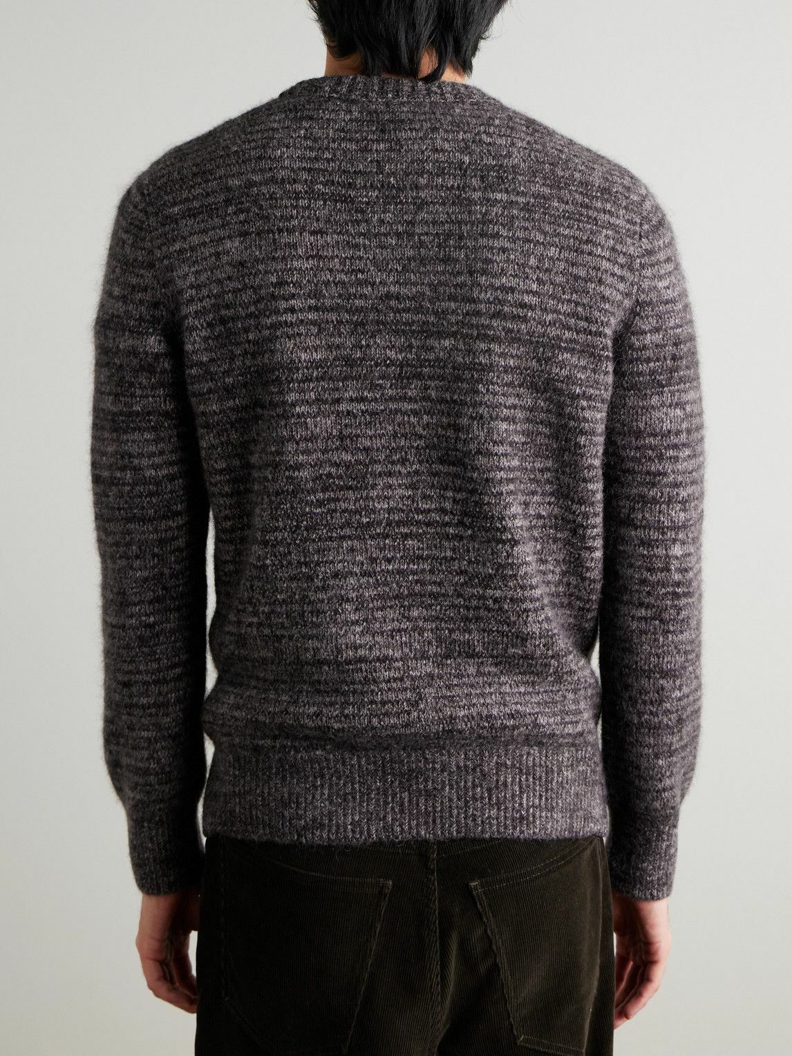 Oliver Spencer - Burley Slim-Fit Space-Dyed Knitted Sweater - Black