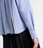 Sacai Striped cotton-blend poplin shirt