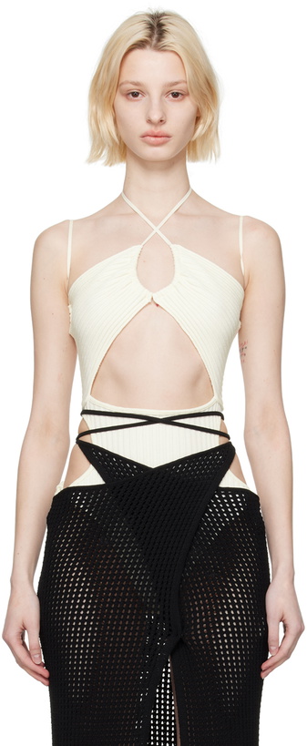 Photo: ANDREĀDAMO Off-White Sleeveless Bodysuit