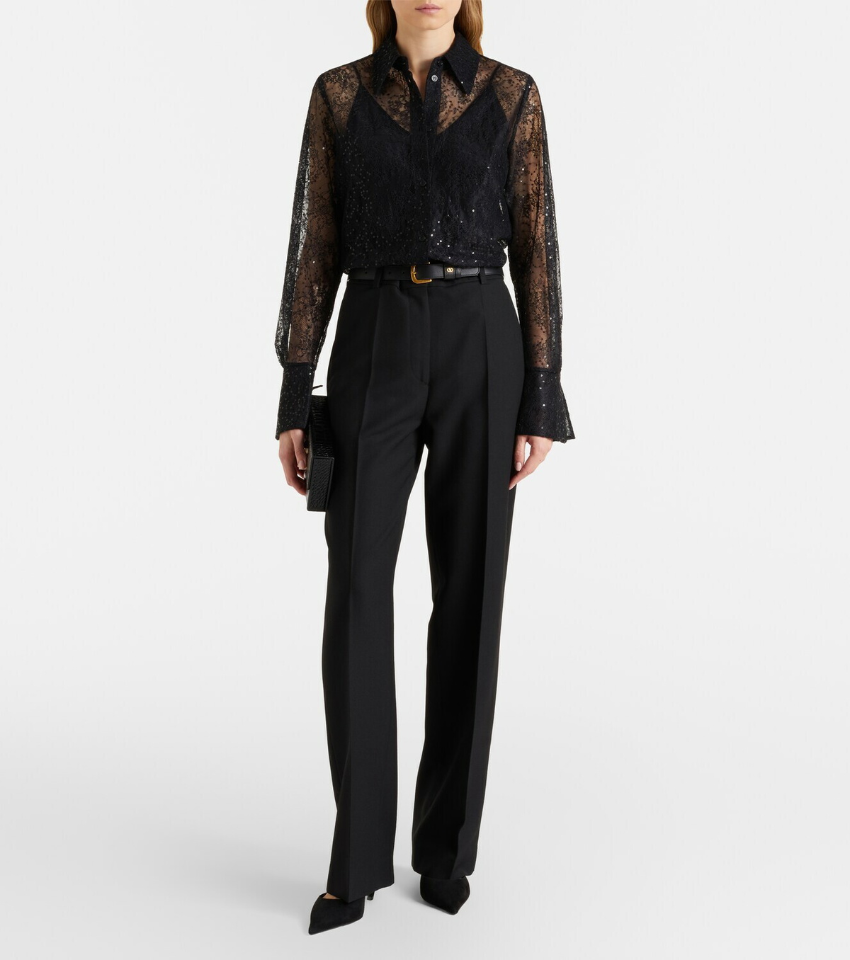 Nina Ricci Sequined lace shirt