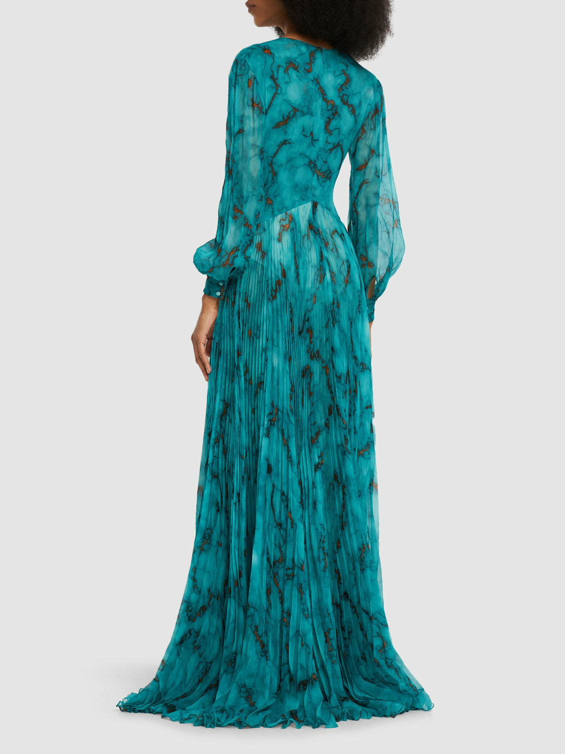 ROBERTO CAVALLI Printed Silk Chiffon Long Dress Roberto Cavalli