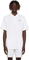 Nike White Embroidered Polo