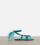 Valentino Garavani Resort embellished suede thong sandals