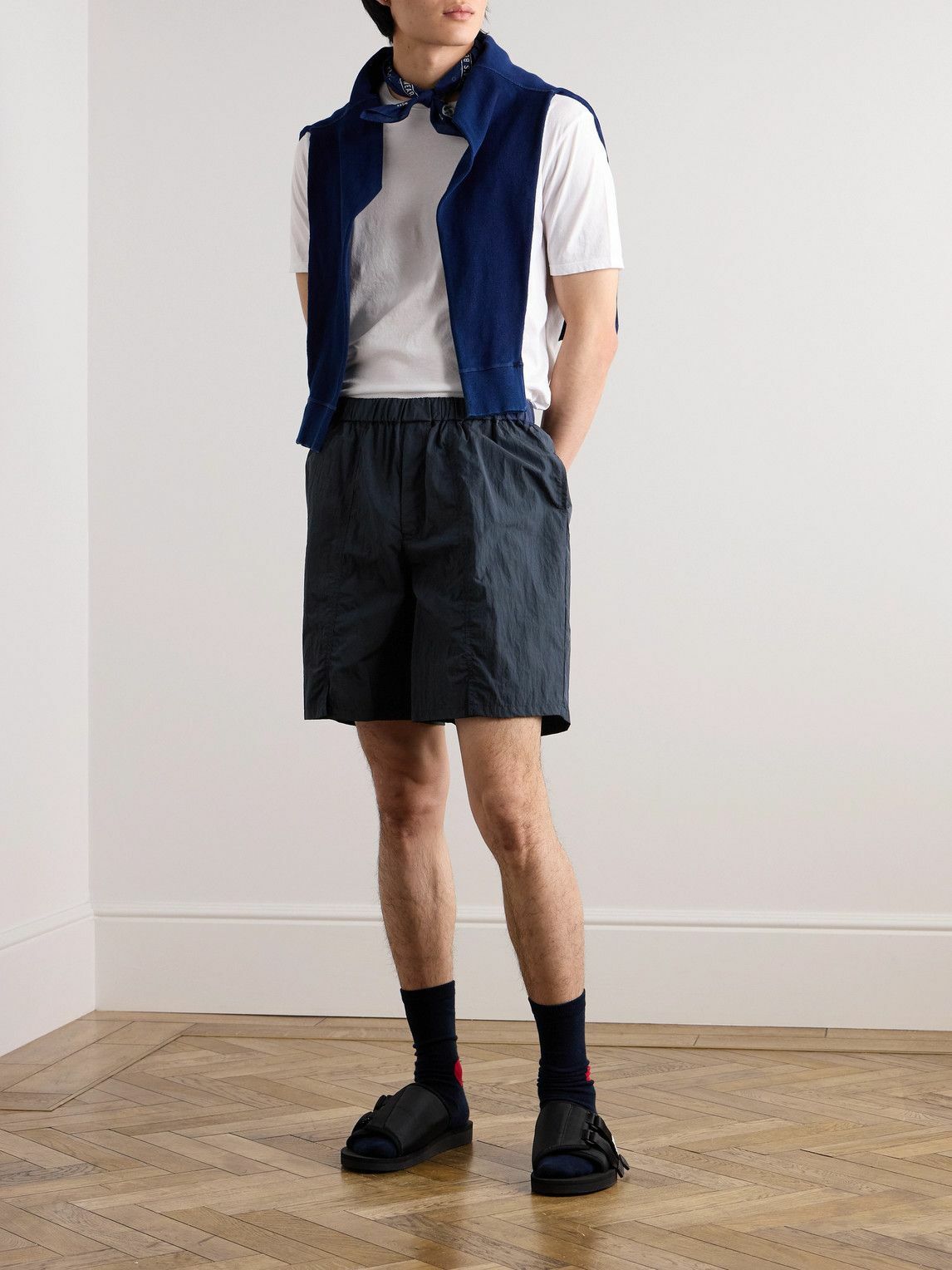 Blue Blue Japan - Straight-Leg Taffeta Shorts - Blue