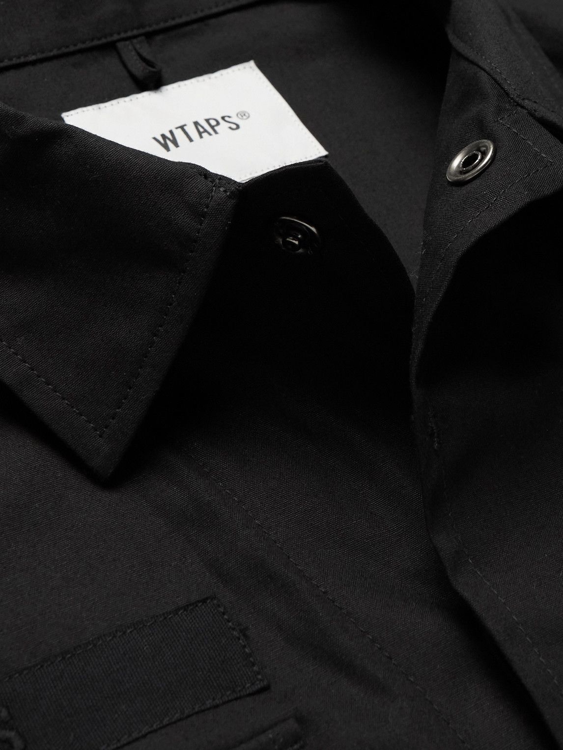 WTAPS - Jungle Logo-Appliquéd Cotton-Poplin Overshirt - Black WTAPS