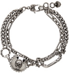 Alexander McQueen Silver Studs & Skull Bracelet