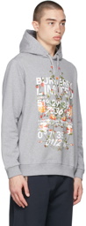 Burberry Grey Cotton Montage Print Hoodie