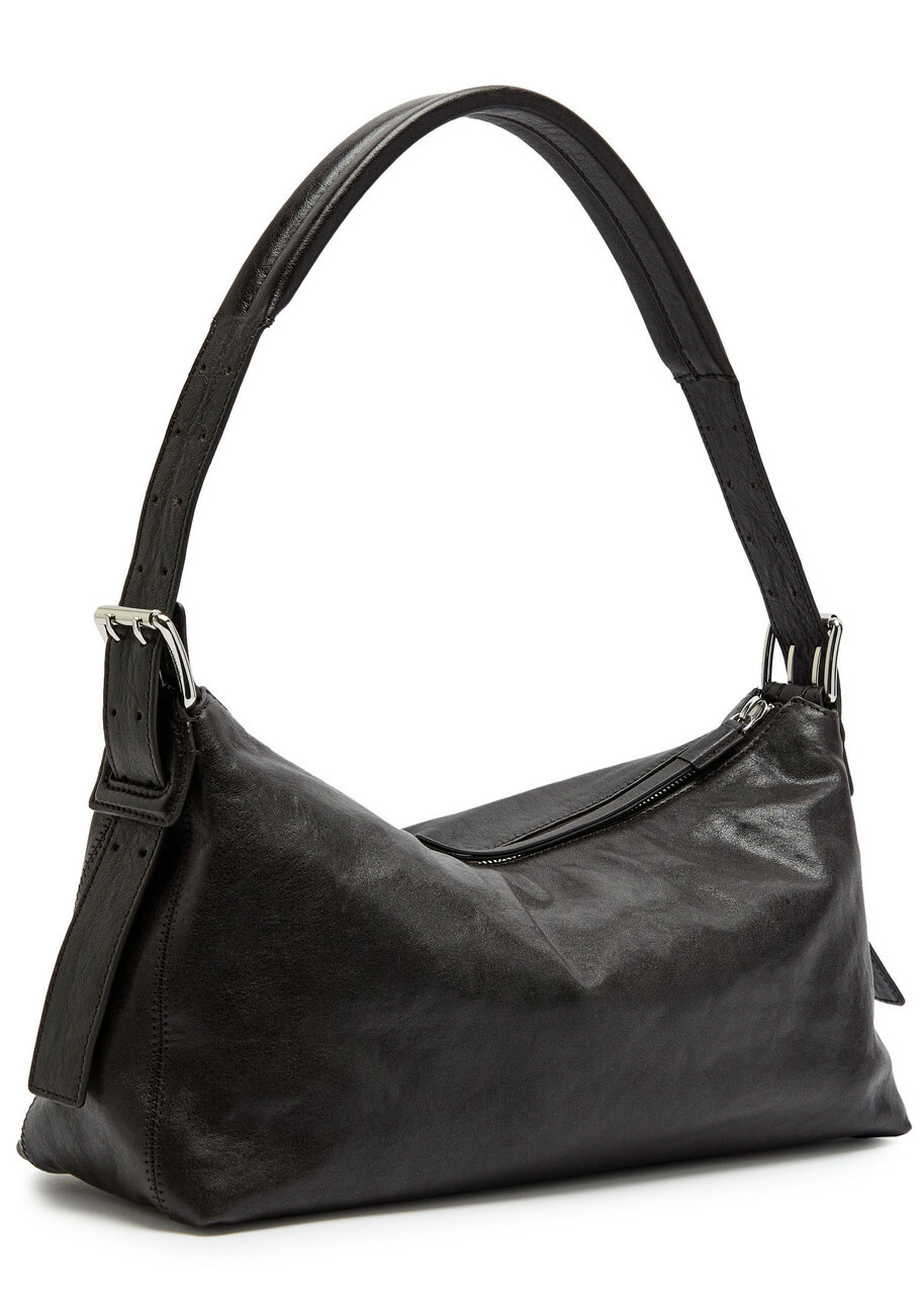 Lemaire Belted Baguette Leather Shoulder bag - Dark Chocolate