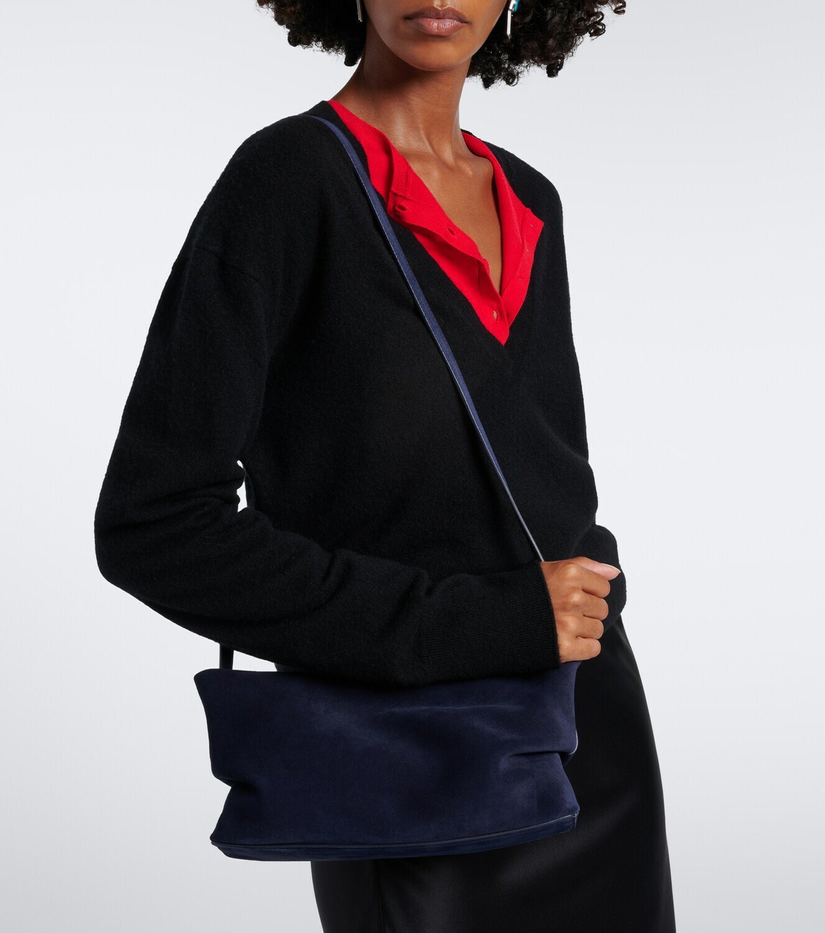 Aesther Ekme Nina Mini suede clutch