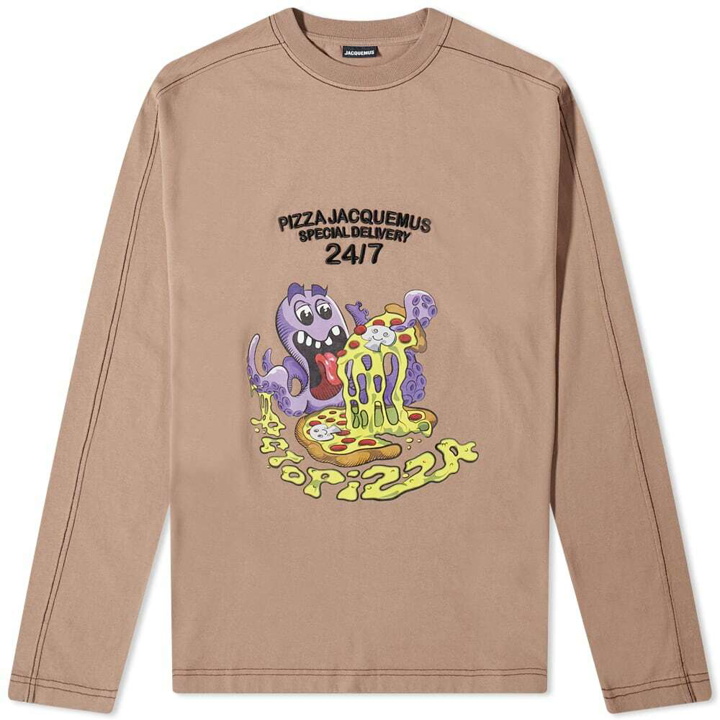 Photo: Jacquemus Men's Long Sleeve Octopizza T-Shirt in Brown
